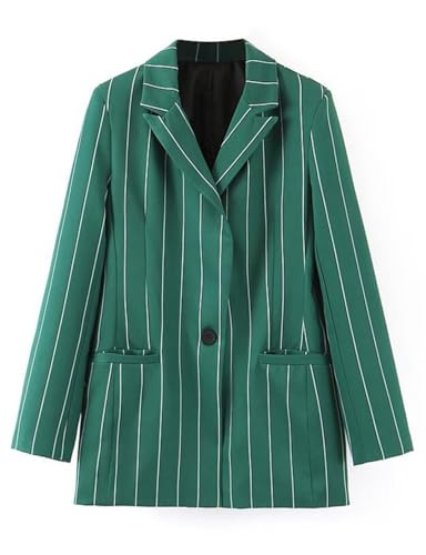 Lacoac Women's Stripe Blazer Casual Suit Jacket Long Sleeves Open