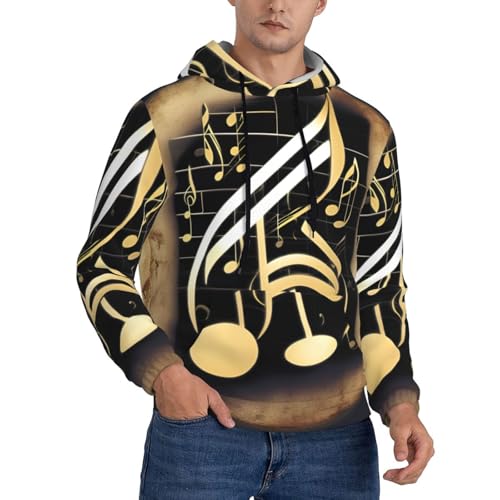 Sweat à capuche imprimé musique noir pour éviter le coup de froid en mi-saison