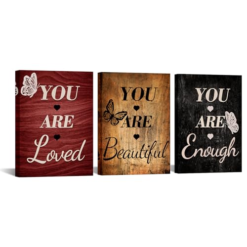 LevvArts Vintage Motivaional Wall Art Rustic You Are Loved You