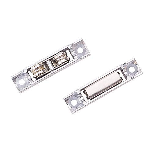 MroMax 61 x 13,8 mm acero inoxidable galvanizado doble rueda puerta corredera ventana polea plata 2pcs