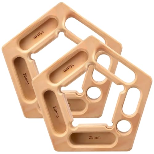 YHomU 2-Pack Wooden Climbing Holds, Multi-Functional Grip Boards, Adjustable for Pull-Up & Grip Training, Includes Ropes for Indoor and Outdoor Workouts