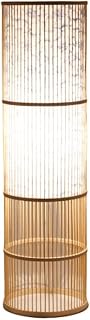 Floor Lamp Cylinder Floor Lamp, New Chinese Style Floor Lamp, Handmade Bamboo Decoration Standing Lamp for Tea Room Living Room Hotel