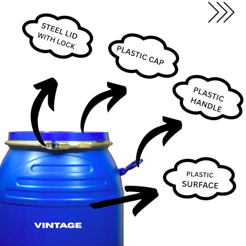 Image of Blue Drum- Affordable 30 LTR Plastic Drum - Blue HDPE Drum for Multipurpose Storage