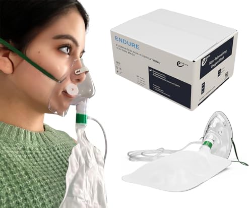 Endure Ind Elongated Non-Rebreathing Oxygen Mask,(Case of 40), Rebreather Oxygen Mask Pediatric Size