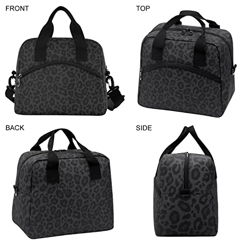 Oarencol G279992258P408C443S827 Black Leopard Insulated Lunch Bag Animal Skin Print Reusable Cooler Lunch Tote Box thumb #1