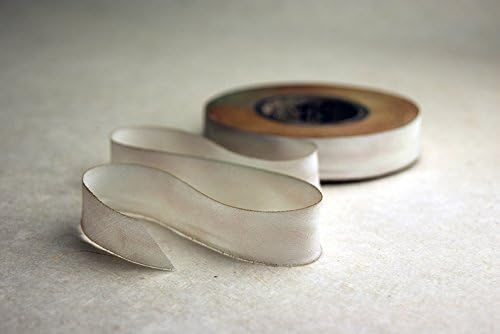 1/2" (12mm) Hand Dyed Silk Ribbon bias Cut 38 Yard Spool - Color 512 Cream