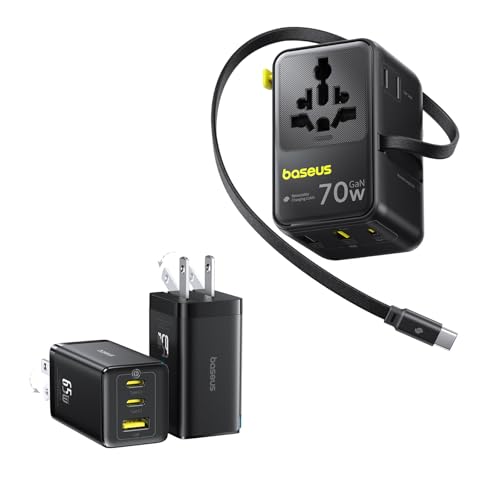 Baseus 2pack Cargador USB C 65W y Adaptador Universal 70W miniatura 1