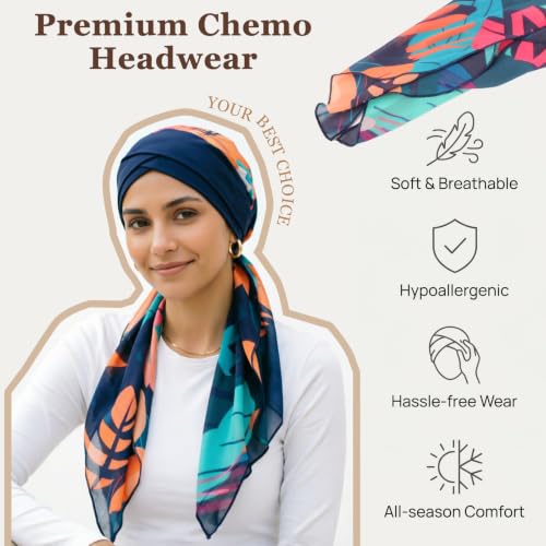 Image of DRESHOW Turban Headwrap for Women Long Hair Head Scarf Headwraps Chemo Headwear Lightweight Hair Loss Covering Hat