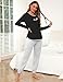 Crewhpo Schlafanzug Lang Damen Pyjama Langarm mit Rundhalsausschnitt Nachtwäsche Zweiteiliger Baumwolle Schlafanzüge für Winter Loungewear Set Frauen Freizeitanzug