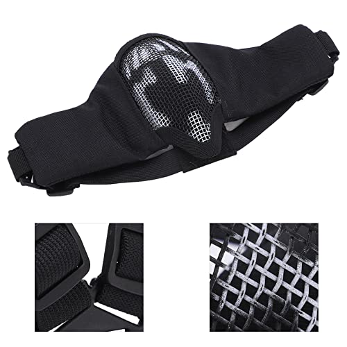 Máscara Tática Meia Face Respirável Malha De Aço Caça Meia Capa De Proteção Facial Ajustável Para Ca