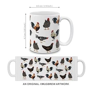 MUGBREW Barnyard Chicken Roosters Ceramic Coffee Mug Tea Cup, 11 OZ MUGBREW Barnyard Chicken Roosters Ceramic Coffee Mug Tea Cup 11 OZ