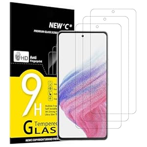 NEW'C 3 Stück für Samsung Galaxy A53 5G für Panzerglas, Frei von Kratzern, 9H Härte, HD Displayschutzfolie, 0.33mm Ultra-klar, Ultrabeständig