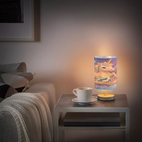 Lámpara de mesa cilíndrica con diseño unicornio de 24.6 cm miniatura 6