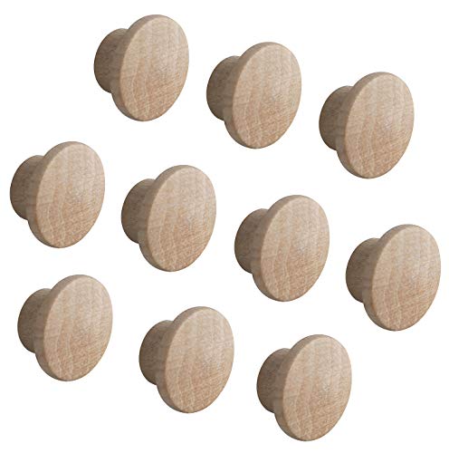 Gedotec Rohrstopfen rund Abdeckkappen Holz zum Kleben & Einlassen - H1136 | Abdeckungen für Blind-Bohrung Ø 8 mm | Massivholz Ahorn natur | Gesamt Ø 13 mm | 20 Stück - Schrauben-Kappen für Bohr-Löcher