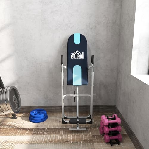 Miniatura 9 de Homcom Tabla De Inversión Gravitacional Plegable Con Altura Ajustable A 147-198cm Y Cinturón De Seguridad Carga 136kg Material De Acero