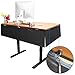 Mount-It! Under Desk Privacy Panel for Sit Stand Workstations [41 Inches Wide], with Cable Management and Organizer Pockets, Modesty Desk Skirt for Home and Office (Black)