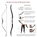 OBTOUTDOOR Black Hunter Bow 20-55lbs 51Inch Traditional Handmade Wood Recurve Bow for Archery Hunting