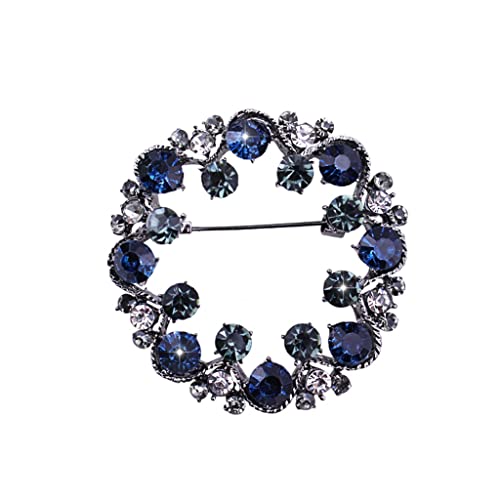 Broche bleu marine et noire 5cm en bronze pour écharpe et manteau chic