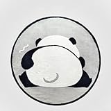 Pumixiy Alfombra redonda para dormitorio con diseño de dibujos animados para decoración (140 x 140 cm)