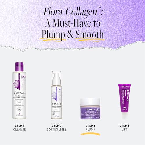 Derma E Advanced Peptides and Vegan Flora-Collagen Night Moisturizer – Hydrating Topical Facial Cream Improves Elasticity and Reduces Appearance of Lines and Wrinkles, 2 Oz - Thumbnail 5