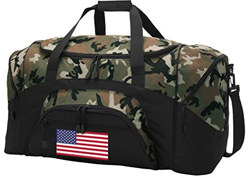 Large USA Flag Duffel Bag CAMO American Flag Suitcase Duffle Luggage