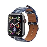 DISEÑO ÚNICO: la correa de reloj inteligente utiliza cuero de alta calidad, hecho mediante unión, costura, clavado, etc. Líneas de costura ordenadas y uniformes y sensación aceitosa única, ¡clásico pero no pegajoso!