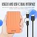 YOTUO Portable External Hard Drive Storage Expansion Mobile HDD USB 3.0 for PC, Mac, Desktop, Laptop, PS4, PS5, Xbox One X/S, Xbox 360, Xbox Series X/S, Office & Game (Orange, 750GB)
