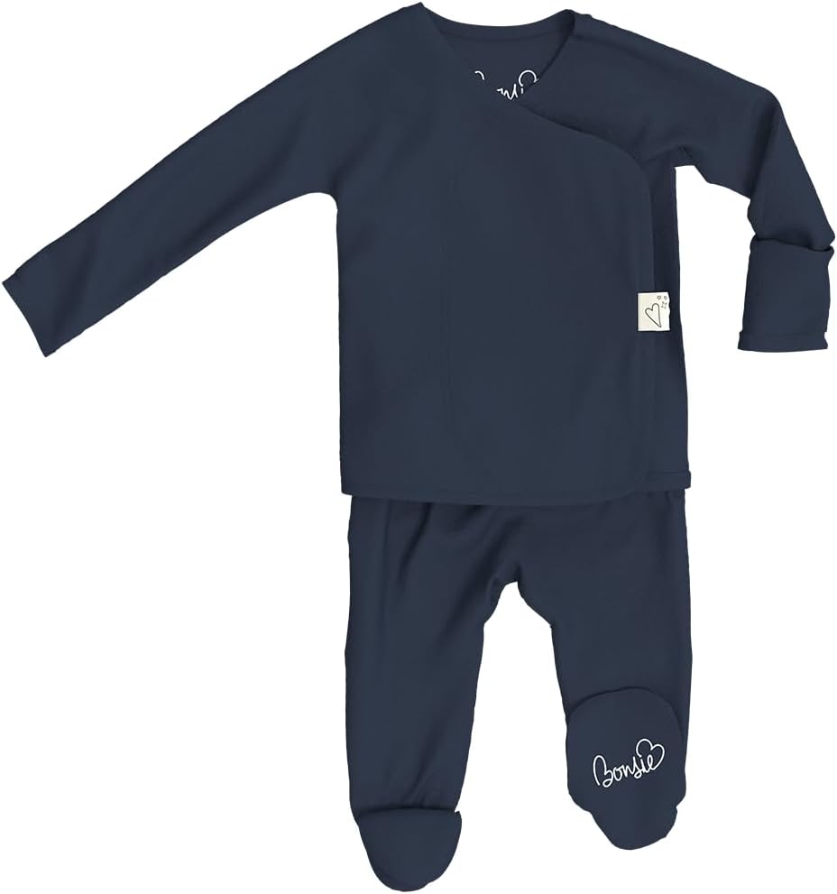 Bonsie Skin to Skin Babywear Footed Baby Bodysuit - Dark Blue Baby One Piece