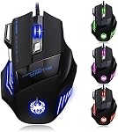 Super Big 5500 DPI Gaming Athletics Wired USB Game Mouse 7 Button with Colorful Breathing Lights Support Windows iOS Mac System