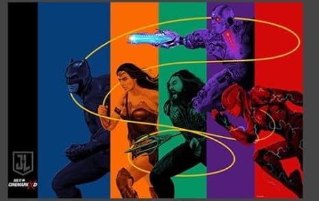 JUSTICE LEAGUE 16"x24" Original Promo Movie Poster MINT Cinemark XD 2017 DC Batman Wonder Woman Superman Flash
