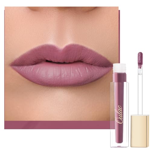Oulac Nude Pintalabios Mate Líquido - Brown Larga Duración Labios, Muy Pigmentadas, Cobertura Total Barra de Labios, Fórmula Cremosa, Sin Transferencia, Con Aceite de Rosa,Vegano M13