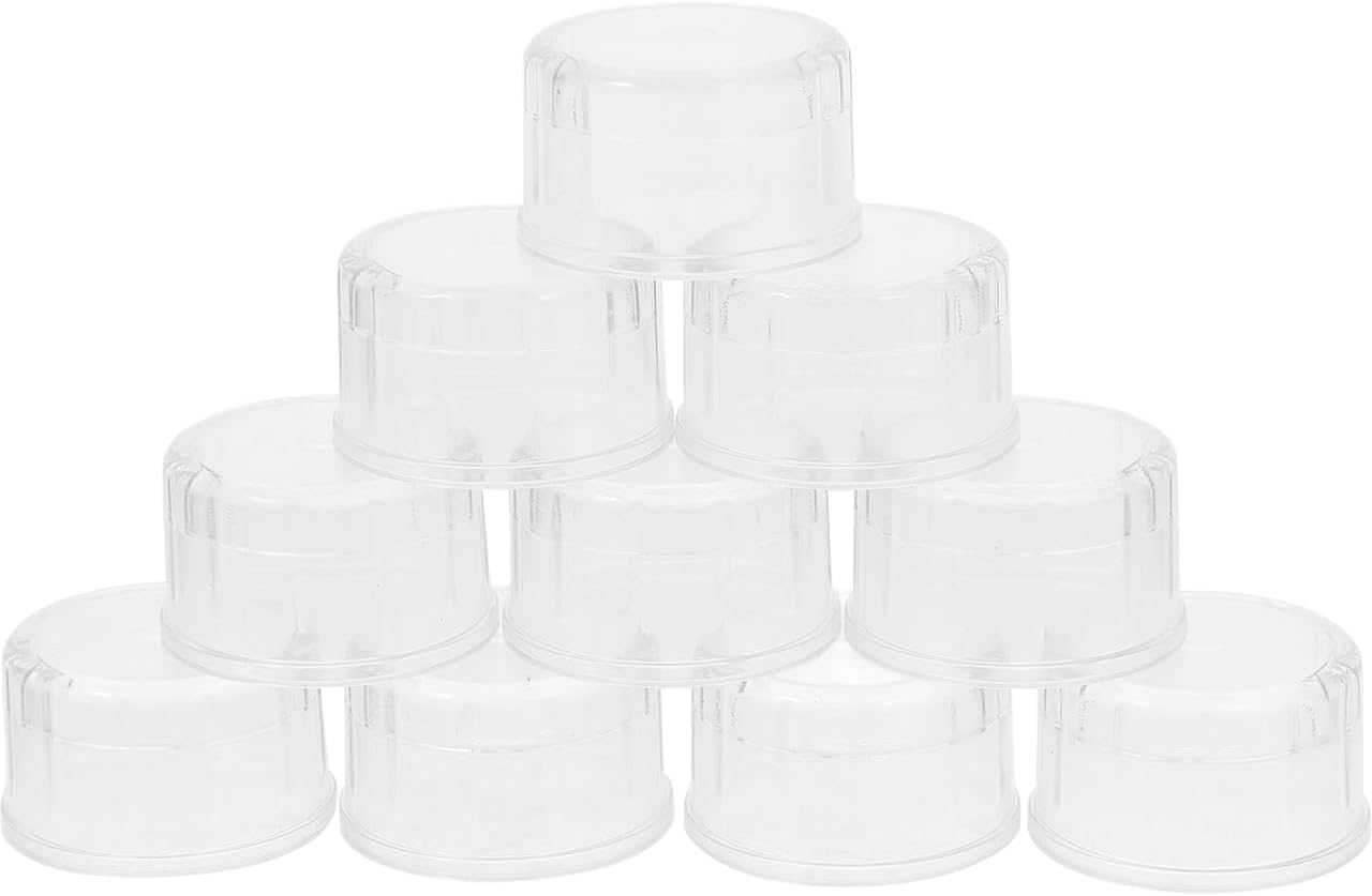 IMIKEYA 10pcs Cocktail Shaker Lid - Caps of Plastic Shaker Cup/Bo-ba Tea Cup Cap Replacement for 500cc (16 oz) 700cc (oz) 1000cc (oz), 4.50X4.50X2.70CM
