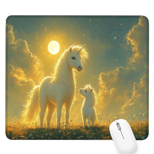 Tapis Souris Gaming Animal, Cheval Petit Tapis Souris 240x200x3mm, Petit Mouse Pad à Bords Cousus, avec sous Main Bureau Étanche Antidérapante, Accessoire...