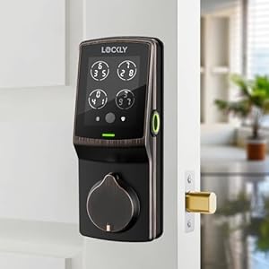 Lockly Secure Plus, Keyless Entry Door Lock, Smart Locks for Front Door, Smart Lock Deadbolt, PIN Genie® Keypad, 3D Biometric Fingerprint Sensor, Auto Lock Smart Door Lock (Venetian Bronze)