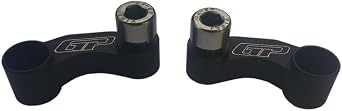 GP Kompozit Mirror Riser Extenders Black Compatible for Lambretta V125 / V200 Special 2021-2023