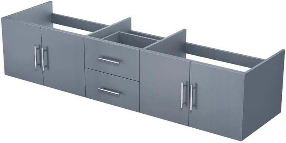 Geneva 80 in. W x 22 in. D Dark Grey Double Bath Vanity