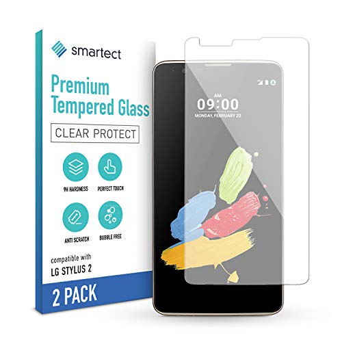 smartect Cristal Templado para Móvil LG Stylus 2 [2 Unidades] - Protector de pantalla 9H - Diseño ultrafino - Instalación sin burbujas - Anti-huella