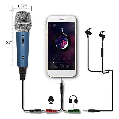 Looyuan Blue Condenser Recording Microphone 3.5Mm Plug And Play Pc Microphone, Broadcast Microphone For Computer Desktop Laptop Mac Windows Online Chatting Podcast Skype Youtube Game（Blue #TOP1