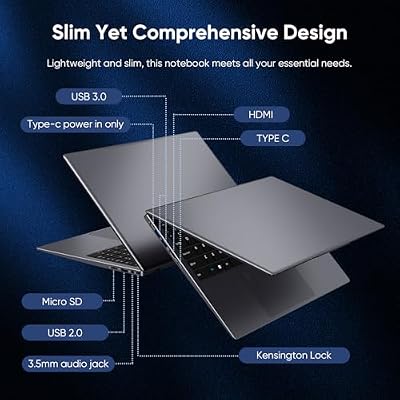 15.6 inch Laptop Computer, 1920x1080 IPS Screen, 12GB DDR5 RAM / 512GB SSD, N95(Beats N5095) Processor Notebook PC, Support Fingerprint, WiFi 5, BT, Full Size Keyboard
