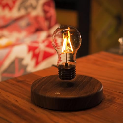INOVAXION Levitating Floating Light Bulb Magnetic Levitation Wireless Bulb Lamp Gravity Lamps Magnetic Levitating Decor& Display for Room and Office Unique Tech Gift and Toy.