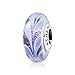ATHENAIE Murano Glass 925 Sterling Silver Hawaiian Charms Leaf Bead for Bracelet Purple