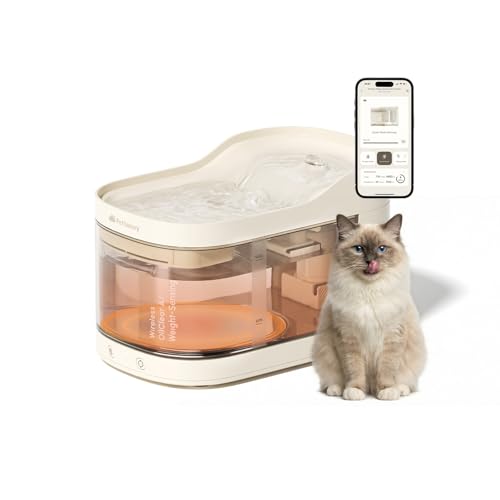PetSnowy OilClear A.I Series - Fuente inalámbrica para mascotas con detección de peso