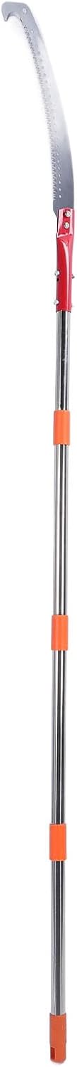 SIXRUN Extendable Tree Pruner Telescopic Pole Saw Adjustable Tree Trimmer 142.1in Stainless Steel Manual Pole Saw with Secure Screw Fastening for High Branches Lawn Garden Trimming