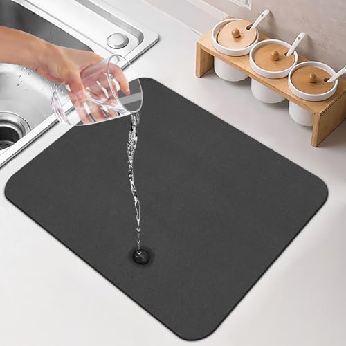 Tapis Egouttoir Vaisselle, 40×30 cm Tapis Vaisselle Egouttoir Absorbant, Tapis de Machine à Café...