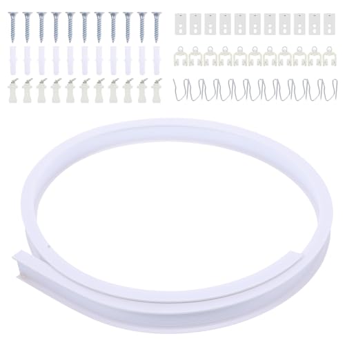 Unomor 1Set Bendable Ceiling Curtain Track Kit Flexible Curtain Rails for Easy Installation Lightweight and for Narrow Windows and Dividers
