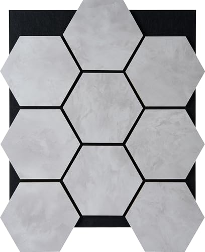 Fuse Acoustic Wooden Hexagon Wall Panel in Concrete Effect