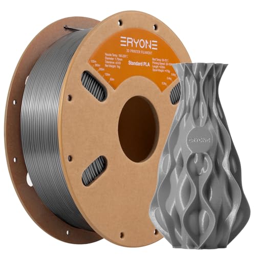 Image of ERYONE PLA Filament 3D Printer PLA Filament 1.75mm + /- 0.03mm, PLA Filament 1KG Cardboard Spool(2.2LBS), Agate Grey