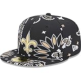 New Era Men's Black New Orleans Saints Paisley 59FIFTY Fitted Hat