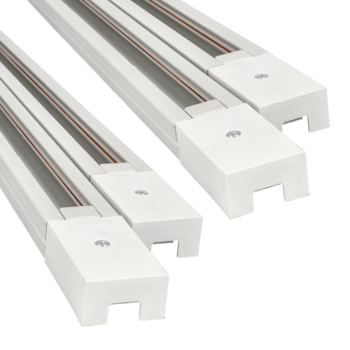 Jandei - Carril Monofásico Riel para Focos LED, Instalación en Superficie. Largo de 1 Metro. Ideal para Escaparate, Negocio, Tienda, Hogar, Vestidor… (Blanco, 4 unidades)