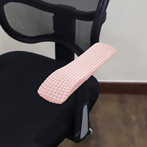 Image of FORCHEER Office Chair Armrest Covers Pink 8-13 inch Long Stretchable Water Resistant Jacquard Desk Chair Arm Rest Covers for Computer Chair Arm Removable Washable 2 Pieces